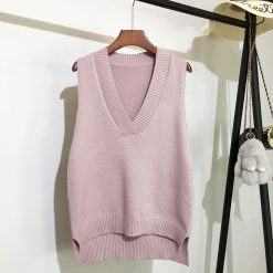 Women's V-Neck Knitted Vest - Image 5
