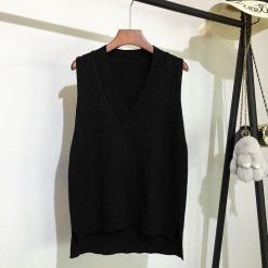 Women's V-Neck Knitted Vest - Image 3