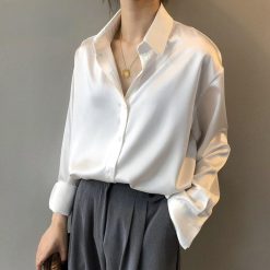 Button Up Elegant Silk Shirt