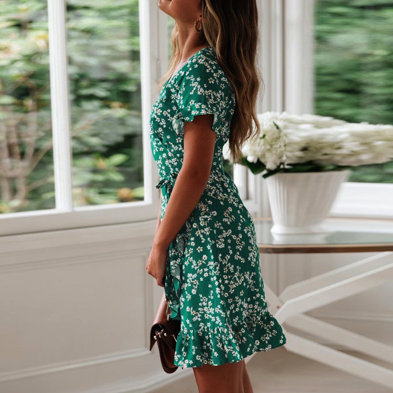 Ruffled Floral Printed Dress - Image 6