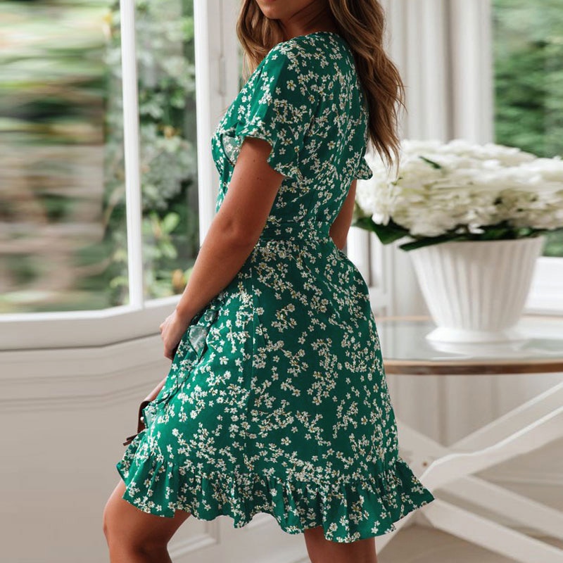 Ruffled Floral Printed Dress - Image 7
