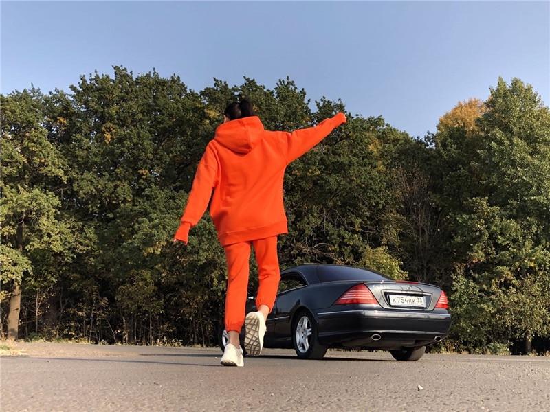 Cotton Fleece Oversized Hoodie and Pants