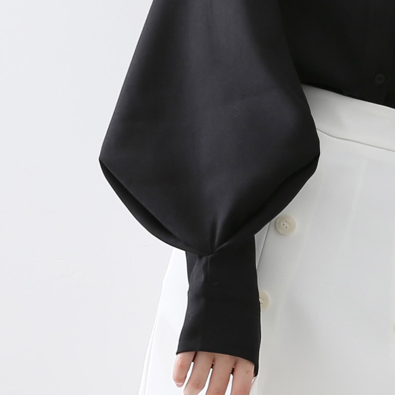 Mandarin Collar Lantern Sleeve Blouse for Women - Image 5