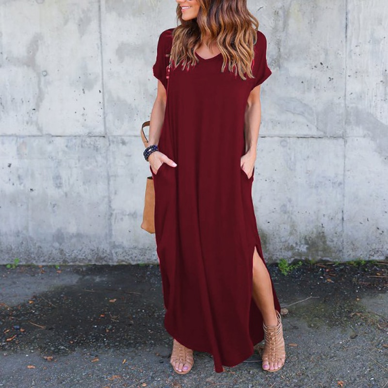 Women's Short Sleeved Maxi Dress - Image 4